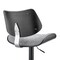 Armen Living Leland Adjustable Gray Faux Leather and Black Finish Bar Stool LCLEBABLGR - alternate 3